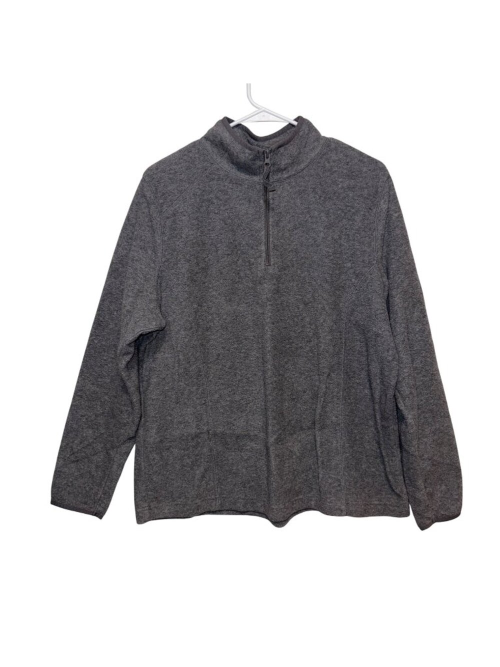 Made For Life Womens Gray Quarter-Zip Fleece Pullover XL Casual Warm Top